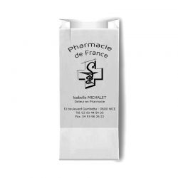 Sachet papier blanc 12x6x26 cm - kraft blanc 40 gr / m²