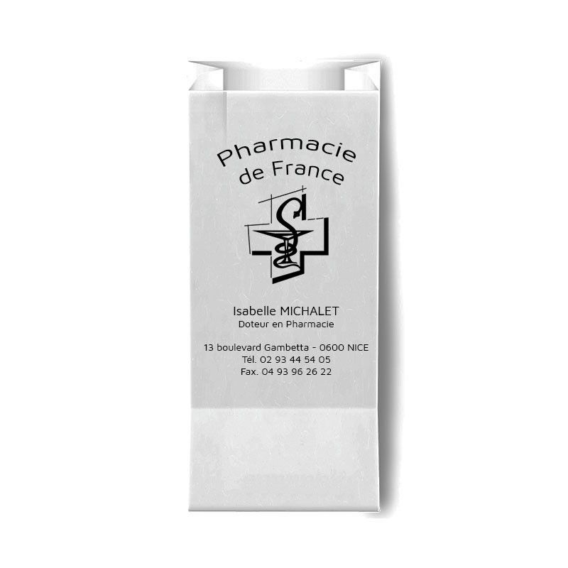 Sachet pharmacie personnalisable en kraft blanc | Proébo Promoplast