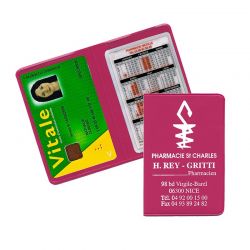Porte carte vitale fushia 13,2x9,6 cm - pvc