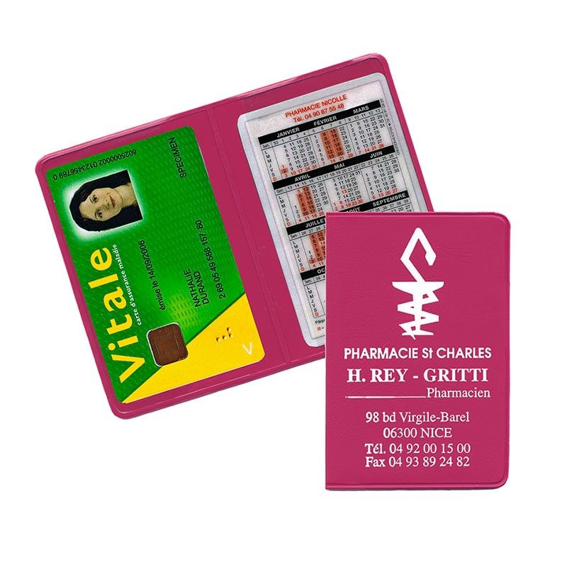 Porte carte vitale fushia 13,2x9,6 cm - pvc Porte carte vitale fushia 13,2x9,6 cm - pvc