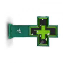 Croix lumineuse pharmacie HD 65x65 cm