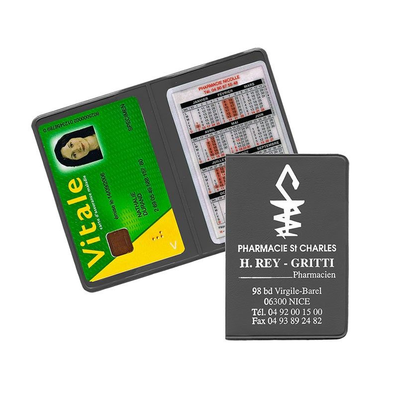 Porte carte vitale gris anthracite 13,2x9,6 cm - pvc Porte carte vitale gris anthracite 13,2x9,6 cm - pvc