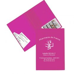 Porte ordonnance personnalisé Motif étoiles roses fond blanc Réf P2089-2015 