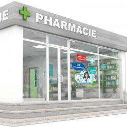 Vitrophanie pharmacie téléconsultation - 124x77 cm