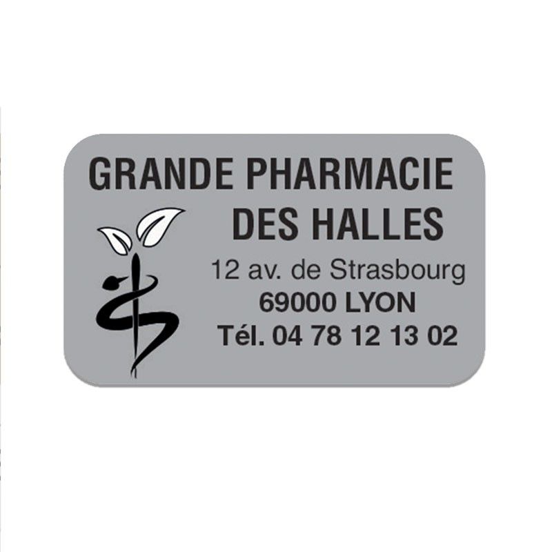 Etiquette posologie grise pharmacie