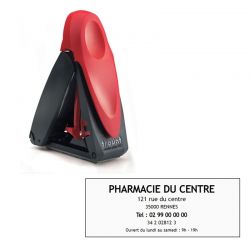 Tampon pharmacie de poche trodat 9413 - 6 lignes - Boitier rouge