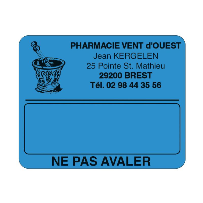 Étiquette pharmacie 