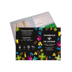 Dossier santé pharmacie personnalisable - Coins rose - Colorfeel