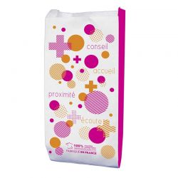 Sachet papier pharmacie kraft blanc - motif pharmabulle- 15x8x29 cm