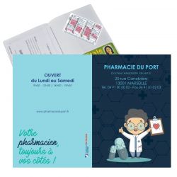 Porte ordonnance et carte vitale PVC blanc proximity - 23,7x17 cm