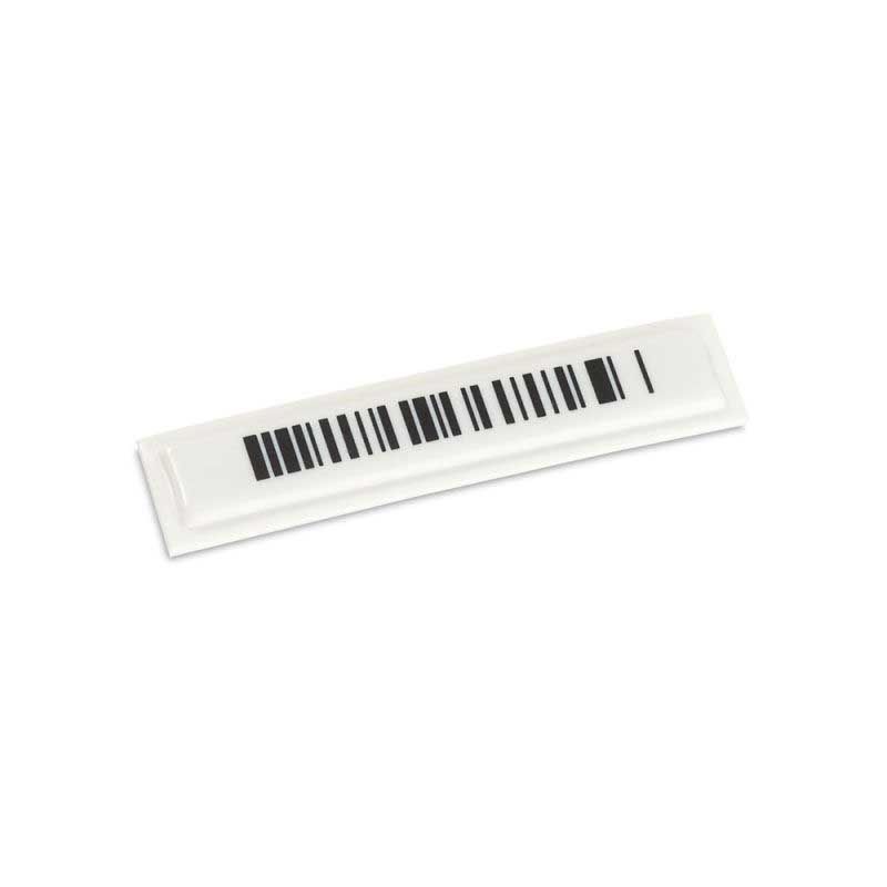 Etiquette antivol plastique blanc - Code barre - A coller 