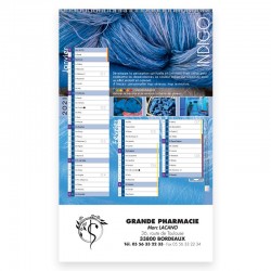 Calendrier 6 feuillets spirales - Motif chromathérapie